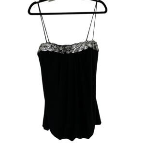 Arden B Womens Y2K Vintage Bubble Tank Silver Metallic Square Neckline Sz Medium